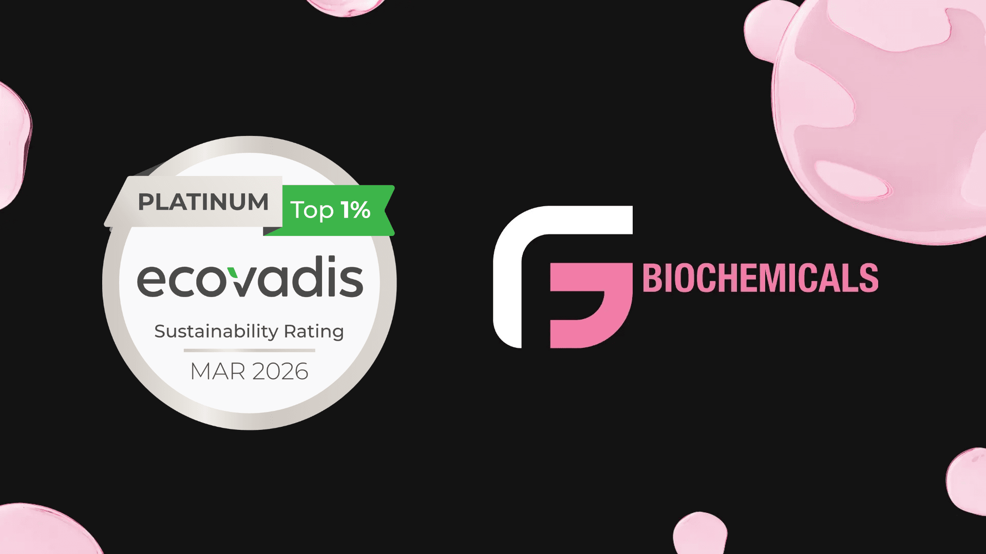 GFBiochemicals is honored to announce that we have been awarded the prestigious EcoVadis Platinum Medal for the year 2026.